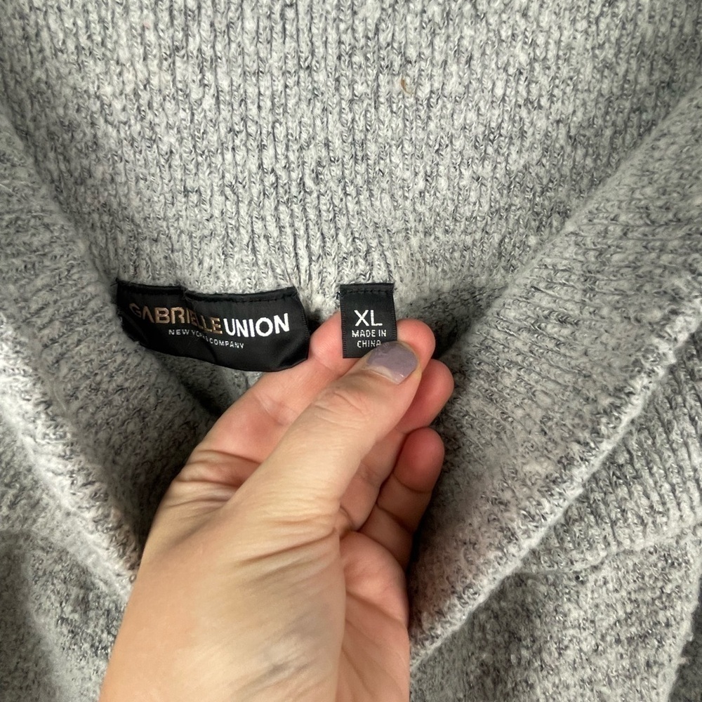 Gabrielle Union New York & Company Grey High Rise Sweater Wide Leg Lounge Pants - Picture 9 of 11